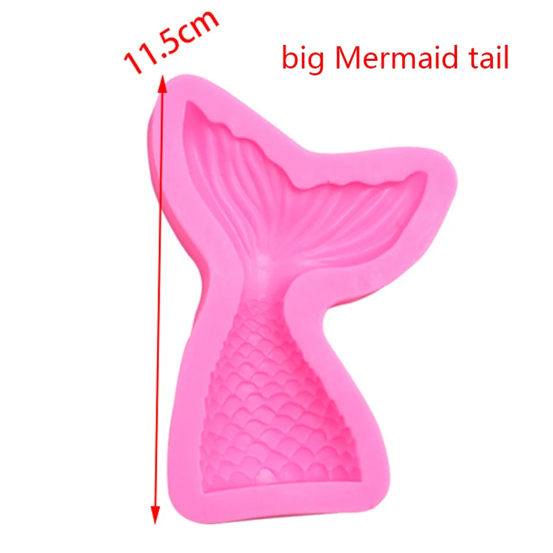3D 인어 꼬리 실리콘 몰드 컵케이크 토퍼 퐁당 몰드 케이크 장식 도구 DIY 베이킹 캔디 클레이 초콜릿 검페이스트 몰드