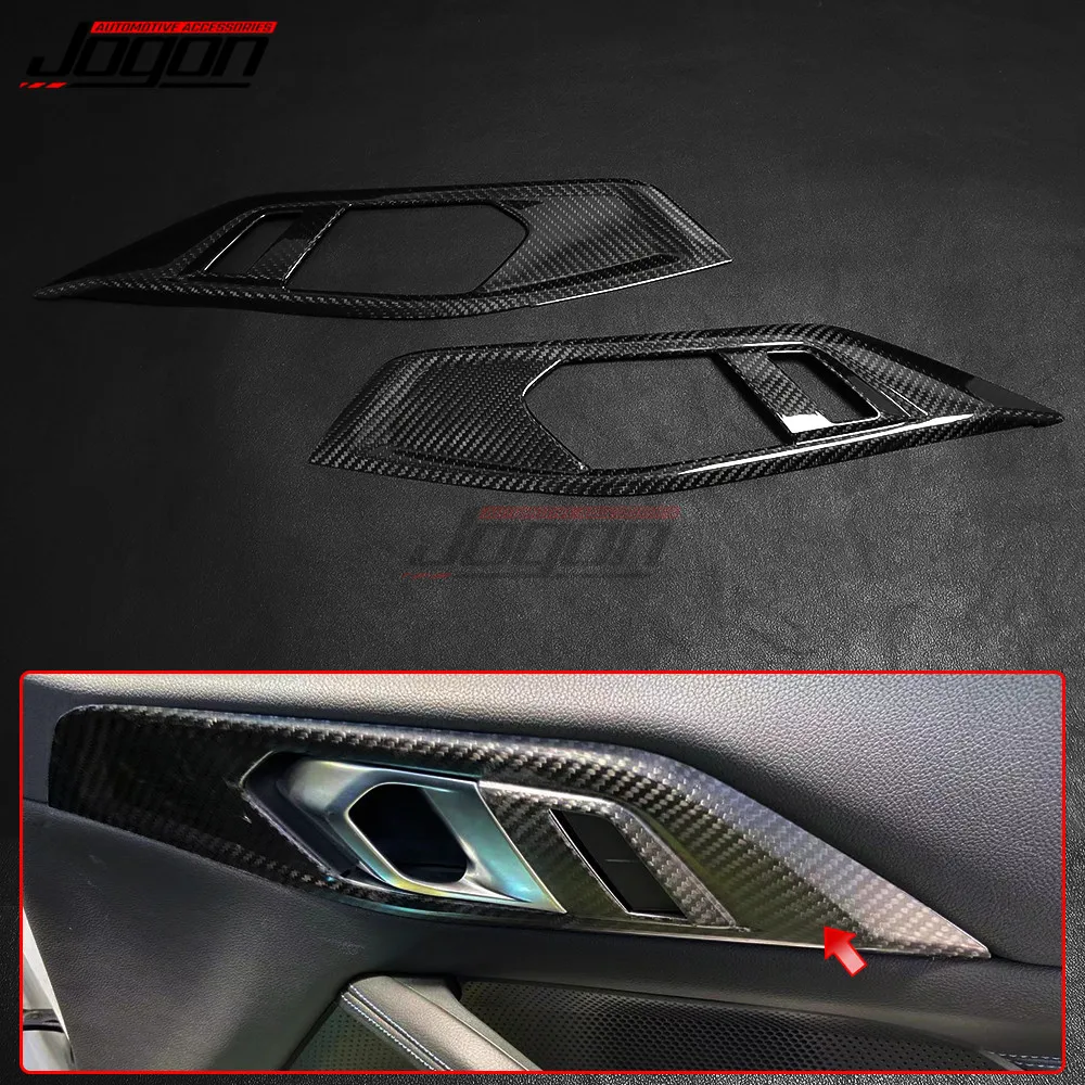 

LHD Carbon Fiber Interior Door Handle Frame Cover Decoration Sticker Trim For BMW 4 Series coupé G22 G23 G24 Accessories