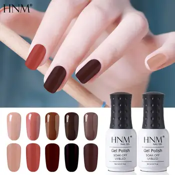 

HNM Red Brown Matte Effect Gel Nail Polish Need Matt Top Coat Base Semi Permanent UV LED Lamp Hybrid Varnishes Lacquer Gellak