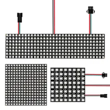 DC 5 В 8x8,16x16,8x32 пикселей WS2812B светодиодный чип радиатора цифровая индивидуально Адресуемая панель светодиодного модуля Гибкая Плата дисплея