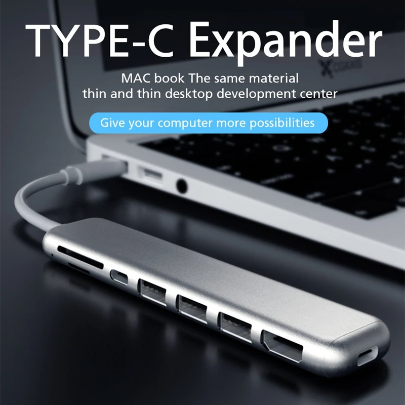 Usb C Hub, 8-In-1 Type C Hub, 4K Usb C To Hdmi, 3 Usb 3.0 Ports, Sd/Tf Card Reader, Usb-C Power Delivery, Portable for Mac Pr