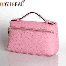 HIGHREAL индивидуальный дизайн трендовая сумка страусиный Узор Натуральная кожа сумки женские вечерние клатчи