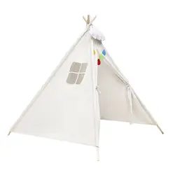 Tente Tipi portable pour enfants avec lumières LED, maisonnette de décoration pour jeunes, cabana 