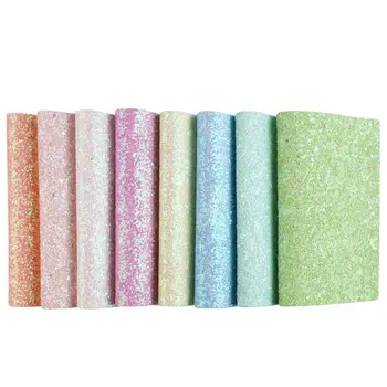 

8Pcs Shiny Glitter Sequins Fabrics Leather Sheet PU Faux Leather Kit Earrings Hair Bows Clips DIY Crafts Jewelry Making