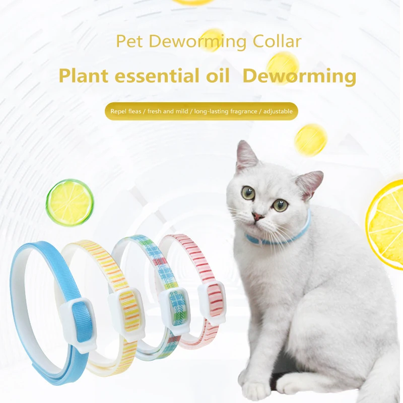 Pet Flea Collar Puppies Dogs Lice Insect Repellent Circle Cat Essential Oil Adjustable Tools | Дом и сад