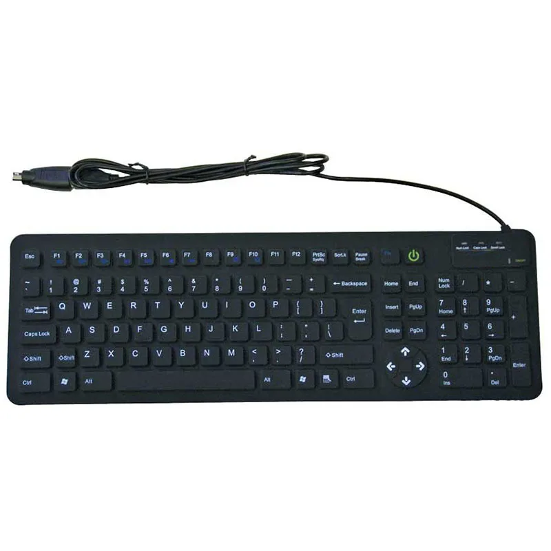 

Environmentally Friendly Silica Gel 106-Key Industrial Grade Cable USB Interface Keyboard Waterproof Laptop Desktop PC Universal