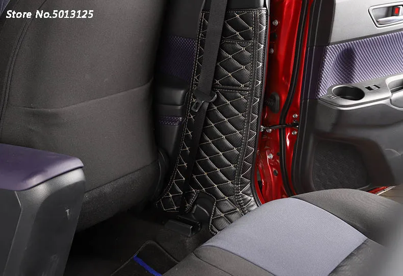 Заднего сиденья анти-пэд заднего сиденья женские босоножки с закрытой пяткой подлокотник защитный коврик для Toyota CHR C-HR автомобильные аксессуары - Название цвета: Beige Line B Pillar