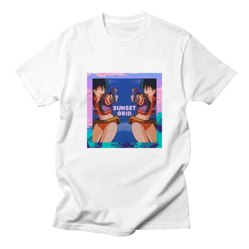 Летний стиль эстетическое аниме Япония Ретро 90s Vaporwave Otaku футболка уличная одежда