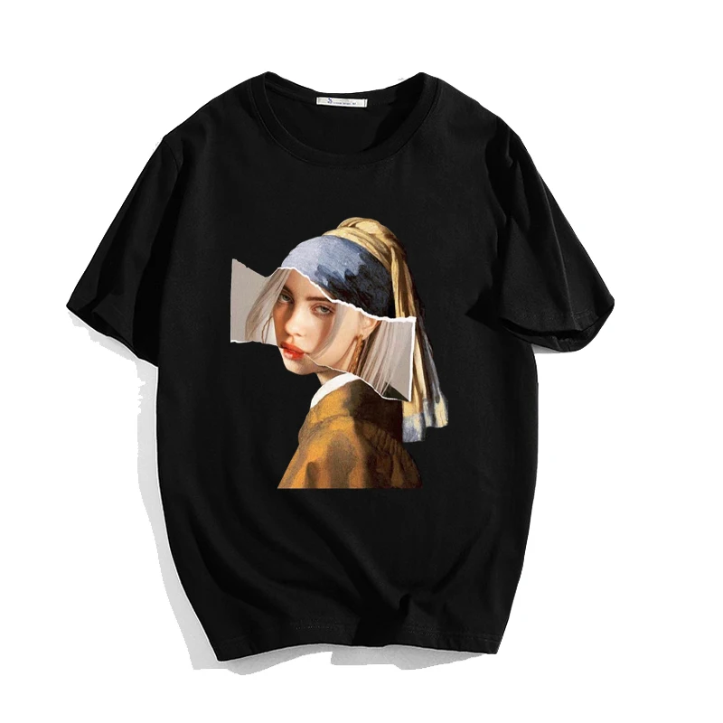 T-shirt 14 Свободная футболка с коротким рукавом, Билли эйллиш, женские/мужские модные хлопковые футболки для подростков, унисекс, Harajuku, одноцветная футболка - Цвет: T-shirt 14