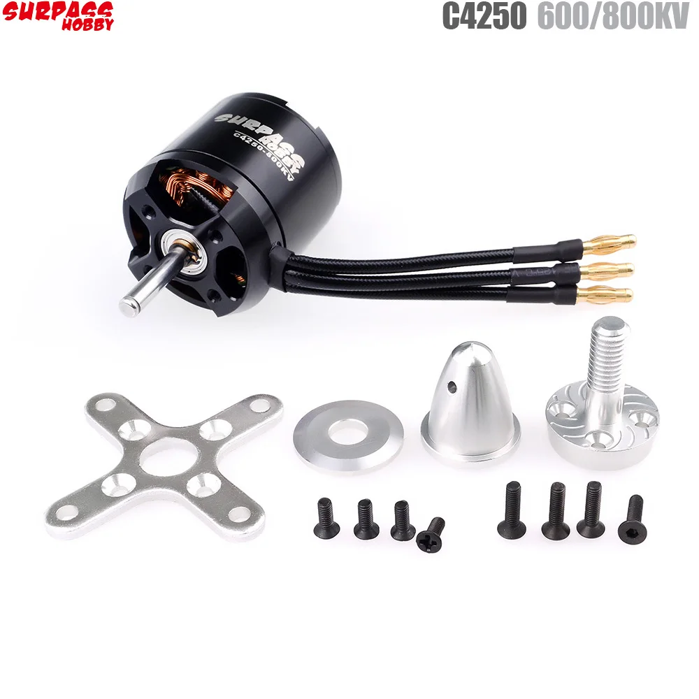 Бесщеточный мотор SURPASS HOBBY 3520 C4250 600KV 800KV для радиоуправляемого самолета планерный