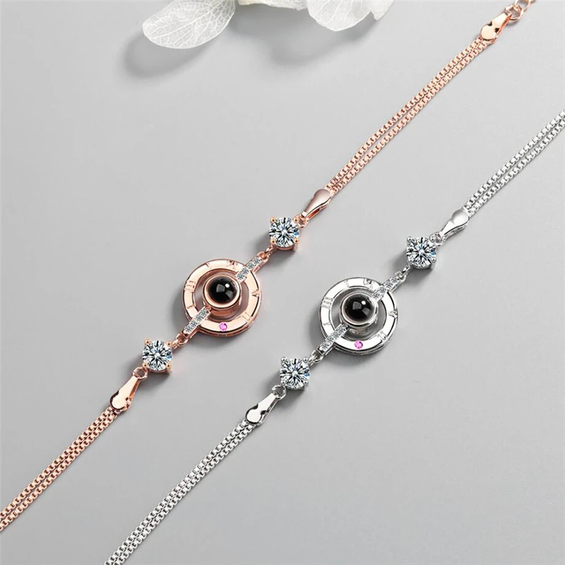 WYEAIIR 100 языков я люблю тебя видимые геометрические 925 пробы серебряные женские изменяемые браслеты