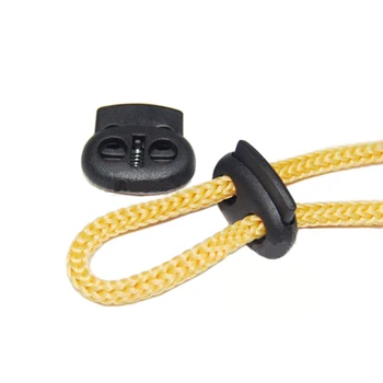 

10 pcs Black 5.5 mm Hole Plastic Stopper Cord Lock Bean Toggle Clip Apparel Shoelace Sportswear Bag Accessories