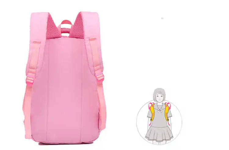 Primary Orthopedic School Bag For Children Kid Fashion Canvas Student Printing 3 Pcs Cartoon Lovely Backpack Capacity Bag