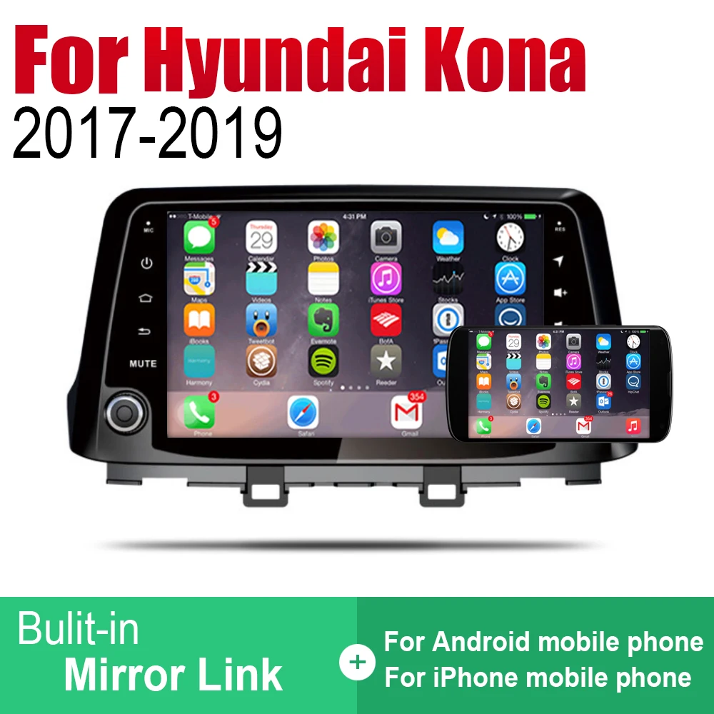 Discount ZaiXi Auto Radio 2 Din Android Car Player For Hyundai Kona 2017~2019 GPS Navigation BT Wifi Map Multimedia system Stereo 4