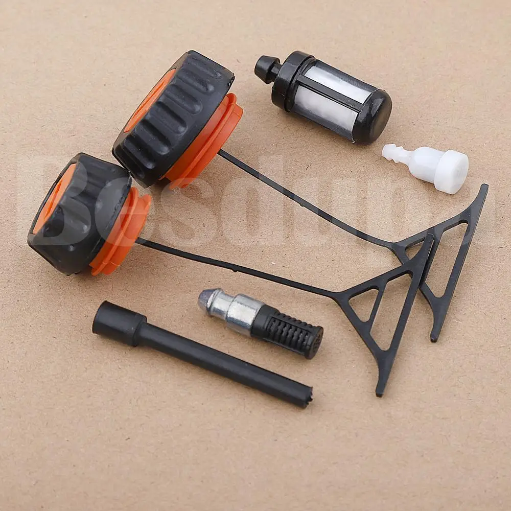 Gas Fuel Cap & Oil Cap For Stihl 020 021 023 024 025 026 028 034 036 038 042 048 AV Super Replace 0000 350 0520, 0000 350 0510 5
