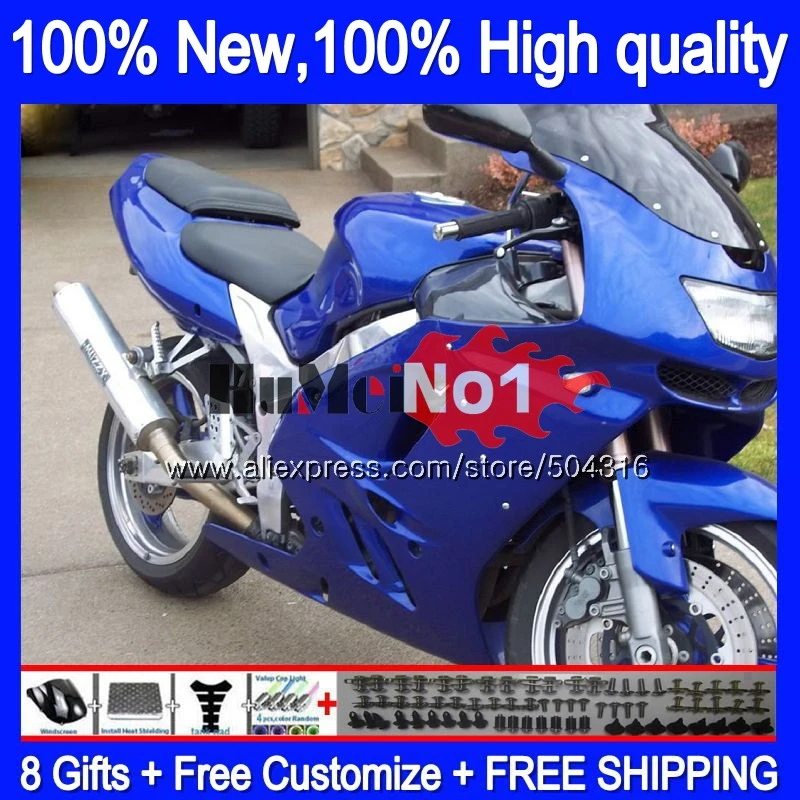 Body For KAWASAKI ZX900 900CC ZX9R 94 95 96 97 75MC.71 ZX 900 9 R 9R 900 CC ZX 1994 1995 1996 1997 Fairings Glossy blue|Motocycle Covers| - AliExpress