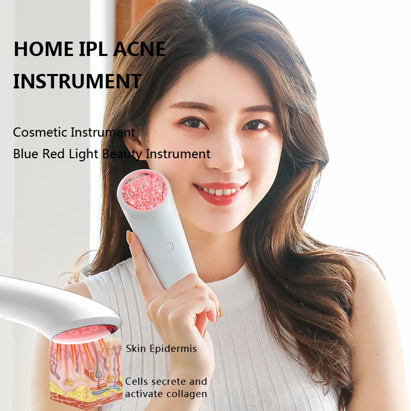 

Home IPL Acne Cosmetic Instrument Blue Red Light Beauty Instrument LED Skin Care Device Massager Facial Ion Beauty Instrument