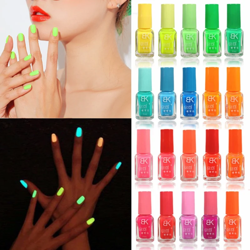 

7ML 20 Colors 1Pcs Series Nail Polish Neon Of Fluorescent Candy Color Gel For Glow In The Dark Varnish
