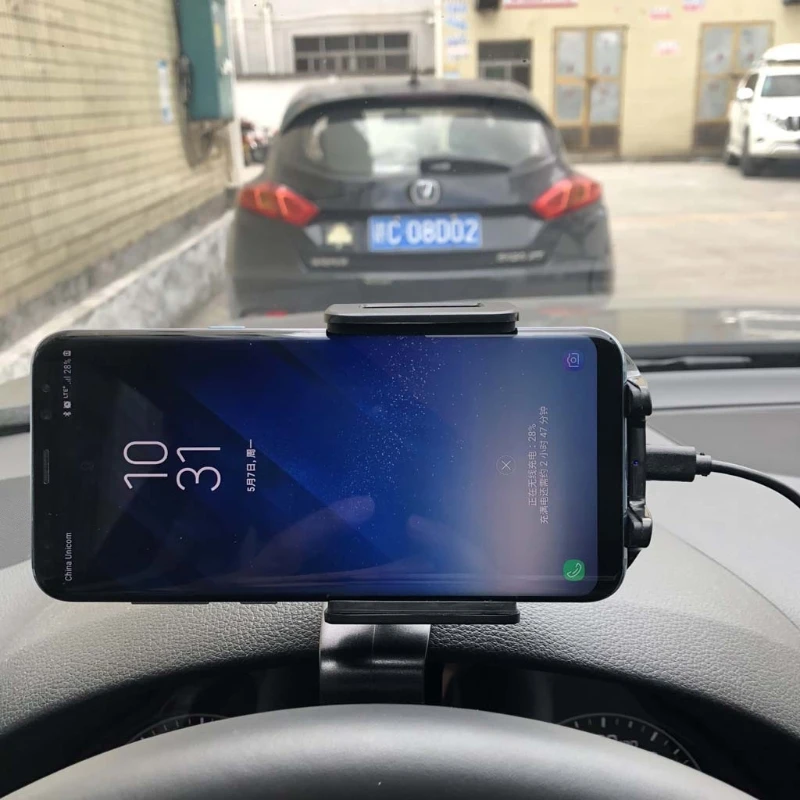 Приборная панель автомобиля Qi Беспроводное зарядное устройство подставка держатель для iphone 8 X S9 S8 S7 DXAC