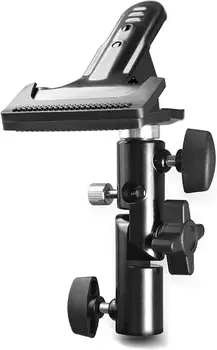 

Portable Photo Studio Heavy Duty Metal Clamp Holder with 5/8" Light Stand Attachment for Reflector Umbrella Reflector Holder