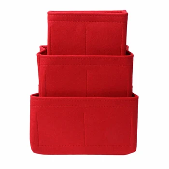 

Home Storage Bag Felt Insert Bag Makeup Organizer Inner Purse Portable Cosmetic Bags Storage Red Storage