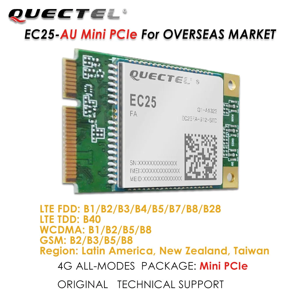 Промышленный модем EC25 PCIe 4G LTE EC25-AU B1 B2 B3 B4 B5 B7 B8 B28 EC25AUFA-512-STD B40 |