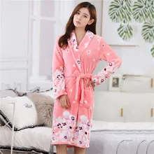 Коралловый флисовый фланелевый Женский Ночная рубашка осень зима платье халат одежда для сна теплая Толстая Домашняя одежда мягкий карман банный Халат