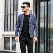 Zogaa 2019 New Men's Smart Casual Suits Men's Slim Men's Blazer Suits Men's Korean Style Striped 3 Color Men's Small Suits Zogaa 2019 New Men's Smart Casual Suits Men's Slim Men's Blazer Suits Men's Korean Style Striped 3 Color Men's Small Suits