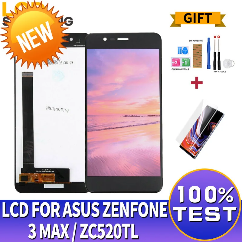 5 2 дюймов для Asus Zenfone 3 Max ЖК-дисплей ZC520TL сенсорный экран панель дигитайзер сборка