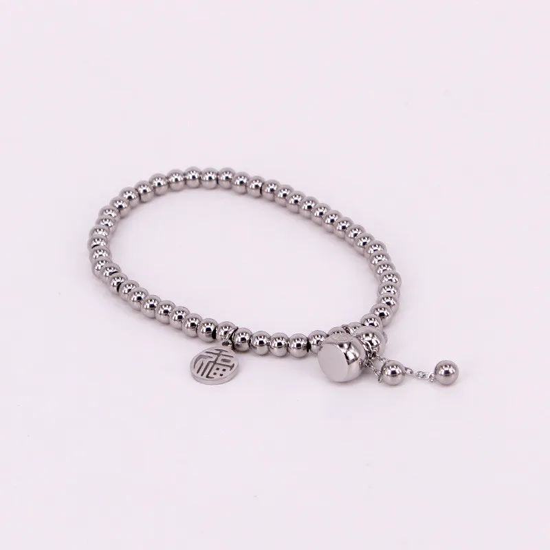 silver YUN RUO Good Fortune Calabash растягивающийся браслет для женщин подарок на день рождения розовое золото цвет мода Titainum сталь Ювелирные изделия никогда не выцветает - Окраска металла: silver