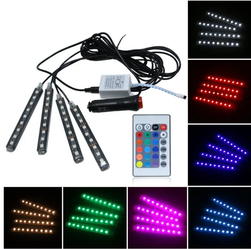 Автомобильный RGB USB СВЕТОДИОДНЫЙ цветной светодиодный светильник в форме автомобиля атмосферная лампа внутреннего освещения 12 В