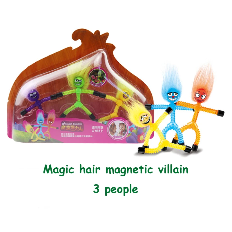 Прозрачный магнит на холодильник для мужчин q-man Qman, детская игрушка, магнитная фигурка, наклейка на холодильник, скрепка для фотографий - Цвет: 3 people