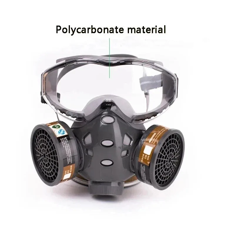 Anti-Dust Full Mask With Glasses Safety Spray Paint Chemical Pesticide Decoration Formaldehyde With Replace Filter Respirator - Famidy.com