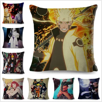 

Classic Anime NARUTO Pillowcase Cushion Cover for Sofa Home Car 45x45cm Decor Cartoon Japan Ninja Linen Pillow Case