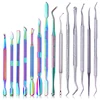 LILYCUTE Dual-ended Nail Cuticle Pusher Colorful Stainless Steel Chameleon Cuticle Dead Skin Remover UV Gel Nail Tools ► Photo 1/6