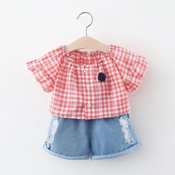 

Girls Sets Short Sleeve Shirt and Shorts Summer 2020