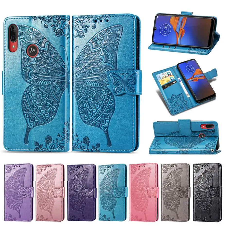E6 Plus 3D Бабочка Флип Бумажник из искусственной кожи чехол для Moto E6 Plus чехол из искусственной кожи чехол для Motorola Moto E6 Plus чехол для телефона