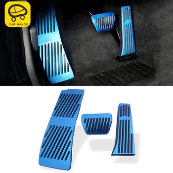 

CARMANGO Car Non-drilling Aluminum Alloy Gas Fuel Brake Pedal Cover Pad Case Trim Frame Decor for BMW 5 Series G30 2017-2020