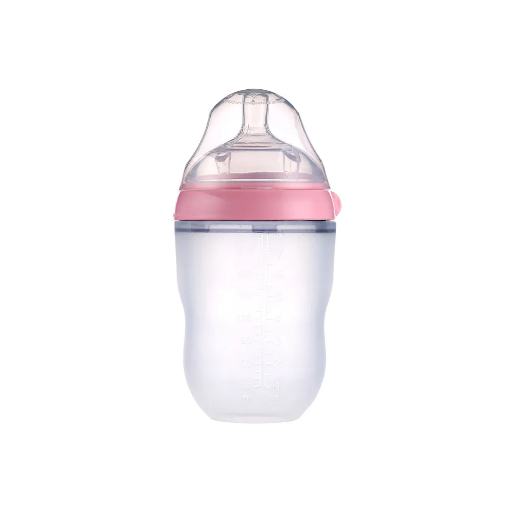 Silicone Baby Bottle baby milk silicone feeding bottle (Spoon bonus) bottle children mamadeira nipple