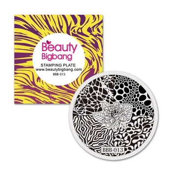 

BeautyBigBang Nail Stamping Plate 5.6cm Round Leopard Flower Pattern Stainless Steel Nail Polish Stamp Nail Art Tool BBB-013