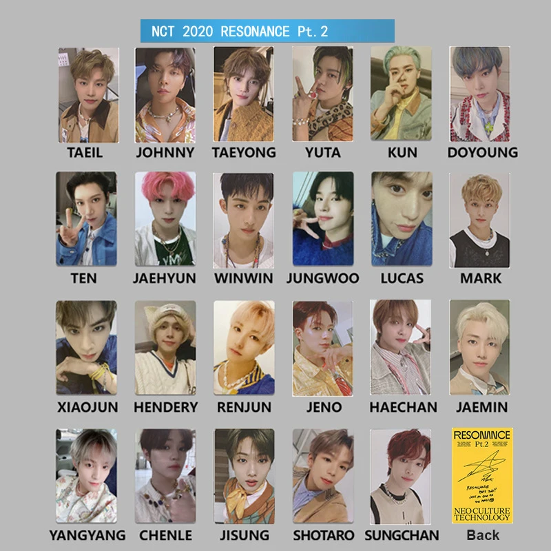Kpop-tarjetas fotográficas NCT 2020, nuevo álbum de 2 de alta calidad, NCT2020, tarjetas fotográficas de todos los miembros