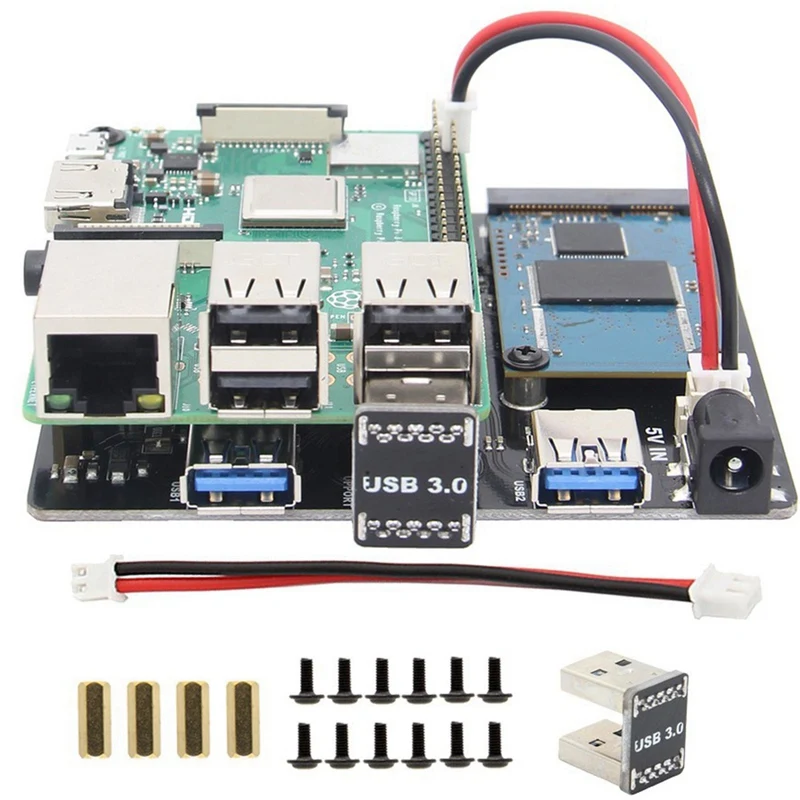 

For Raspberry Pi X852 Dual Msata Ssd Storage Expansion Board,X852 Usb 3.0 Module For Raspberry Pi 3 Model B+(Plus)/3B/2B/Rock64
