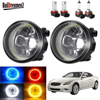 

Angel Eye Fog Light Assembly For Infiniti G G25 G37 2011 2012 2013 Car 20W Front Bumper Fog Light With Halo Ring DRL H11 12V
