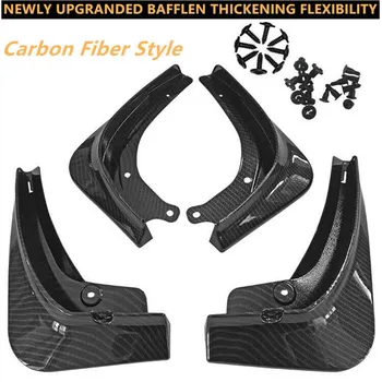 

Black Carbon Fiber Mud Flap Car Guard Fender Mudguard For Tesla Model 3 2019