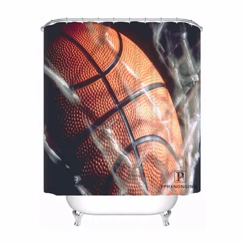

Custom Basketball Backgrounds Waterproof Shower Curtain Home Bath Bathroom s Hooks Polyester Fabric Multi Sizes180509-14