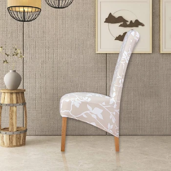 

High Design Long Back Chair Cover XL Europe Style Seat Big Covers Printed Chair Covers Hotel Party Banquet Housse De Chaise