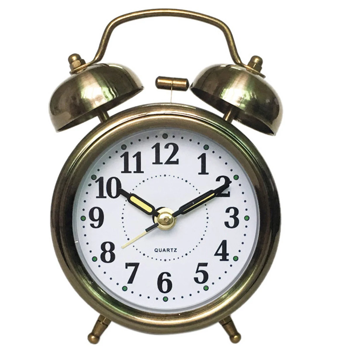 

XNCH Retro Mechanical Quartz Snooze Bell Clock Night Light Alarm Clock Loud Double Metal Bell Students Home Bedside Clock