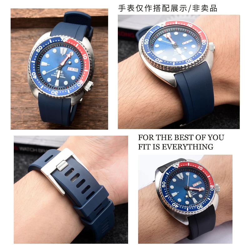 Seiko Turtle Curved End Rubber Strap