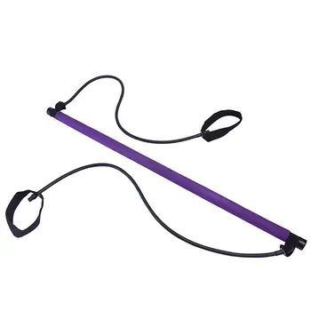 

Portable Yoga Pilates Bar Resistance Band Pilates Stick Domestic Gym Yoga Exercise Fitness Bar with Stretch Stick