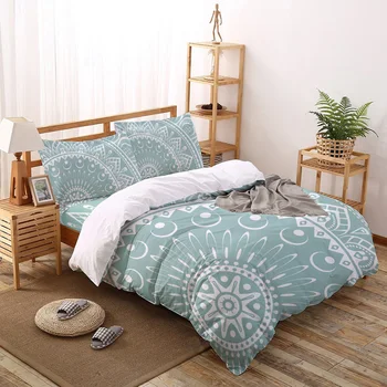

Hippie Psychedelic Mandala Printing Custom Bedding Set 3D Digital Printing Christmas Bedding Set US KING QUEEN